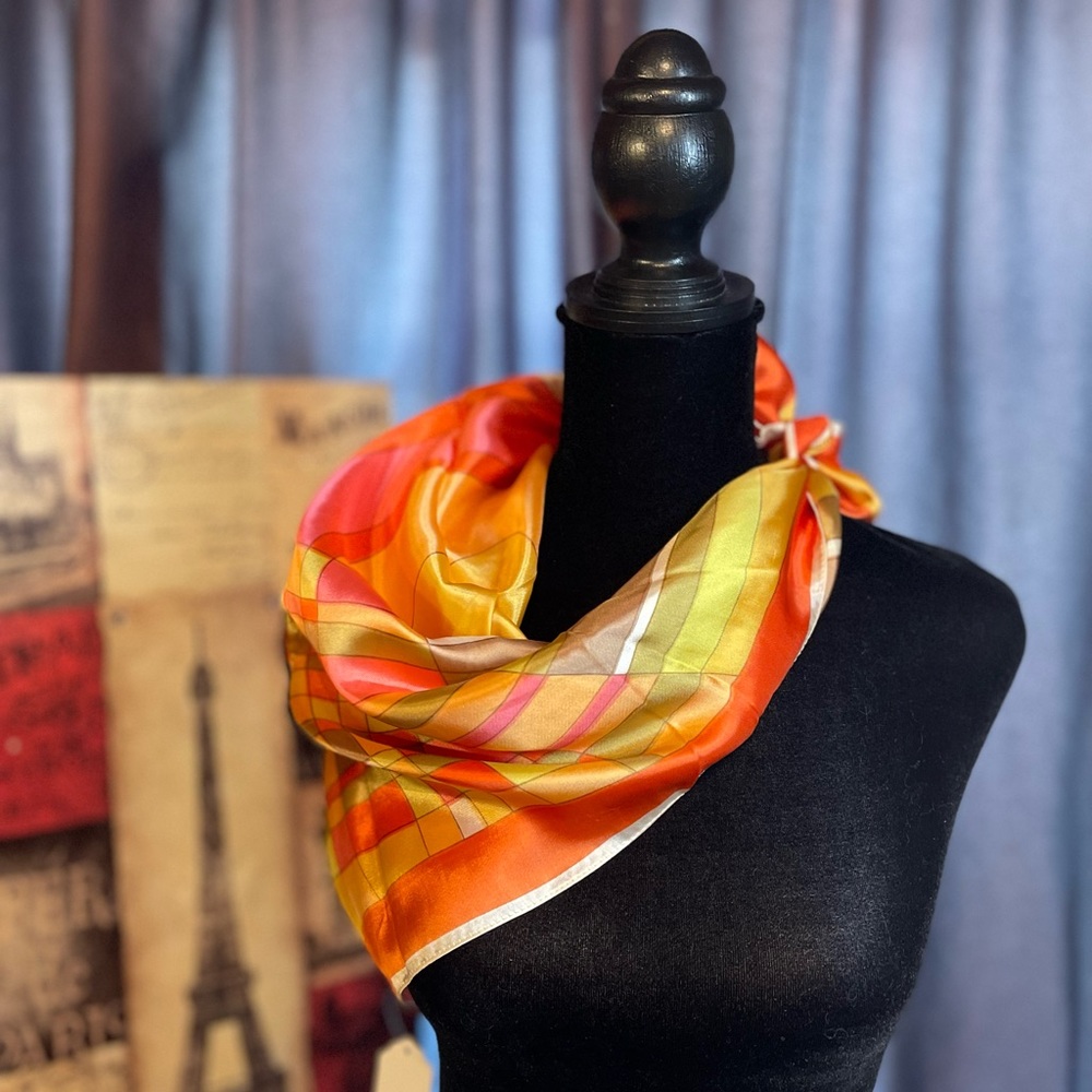 Vintage colorful Silk Scarf